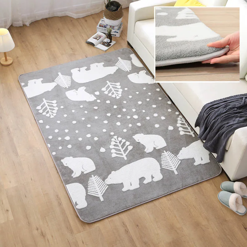 140cm*190cm/190cm*240cm Australian Plush Jacquard Carpets for Living Room Sofa Carpet Children Cute Rug Bedside Tatami Mat