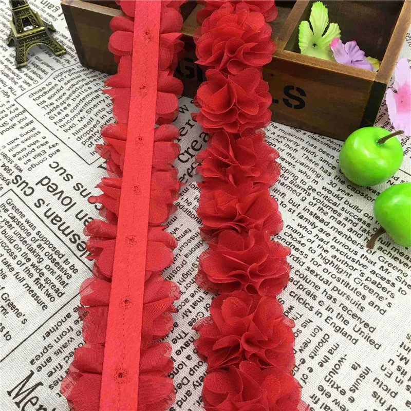 PF 1 ярд 5 см ширина кружевной лентой многоцветный 8 листья 26 цветы DIY украшение одежды кружевной отделкой Ткань для шитья аксессуары JJ1308