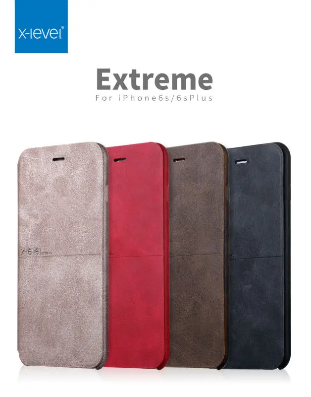X-Level для iPhone 6 6 S чехол, кожаный чехол ультра тонкий PU Флип Бизнес телефон задняя крышка для iPhone 6 6 S Plus винтажный Чехол-подставка