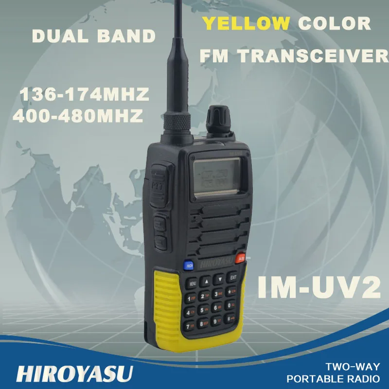 HIROYASU желтая Цветовая Φ 136-174 МГц &amp IM-UV2 Двухдиапазонная 5 Вт/3 Вт 128CH FM 65-108