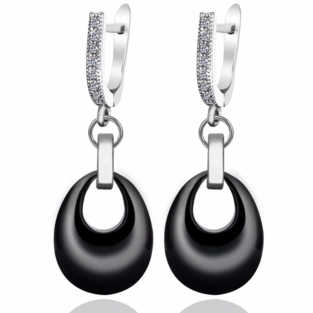 Женский ювелирный комплект из серег и кольца с подвеской в виде капли воды|pendant