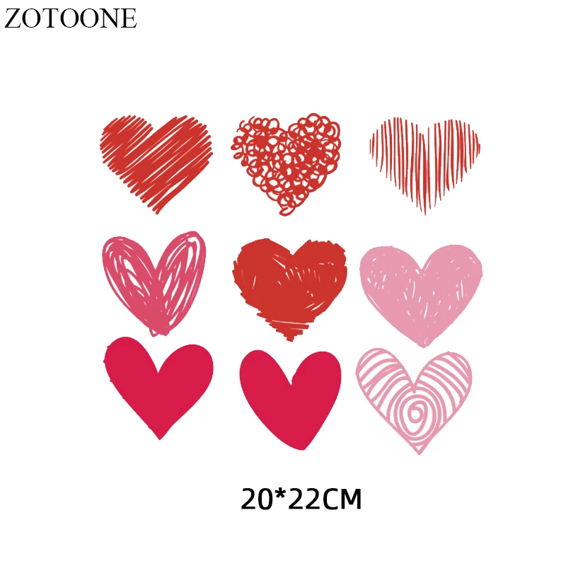 ZOTOONE 9 шт./компл. с нашивкой «сердце» теплопередача виниловые наклейки для Костюмы "сделай сам" футболка с аппликацией в виде полоски на одежде Термальность Пресс