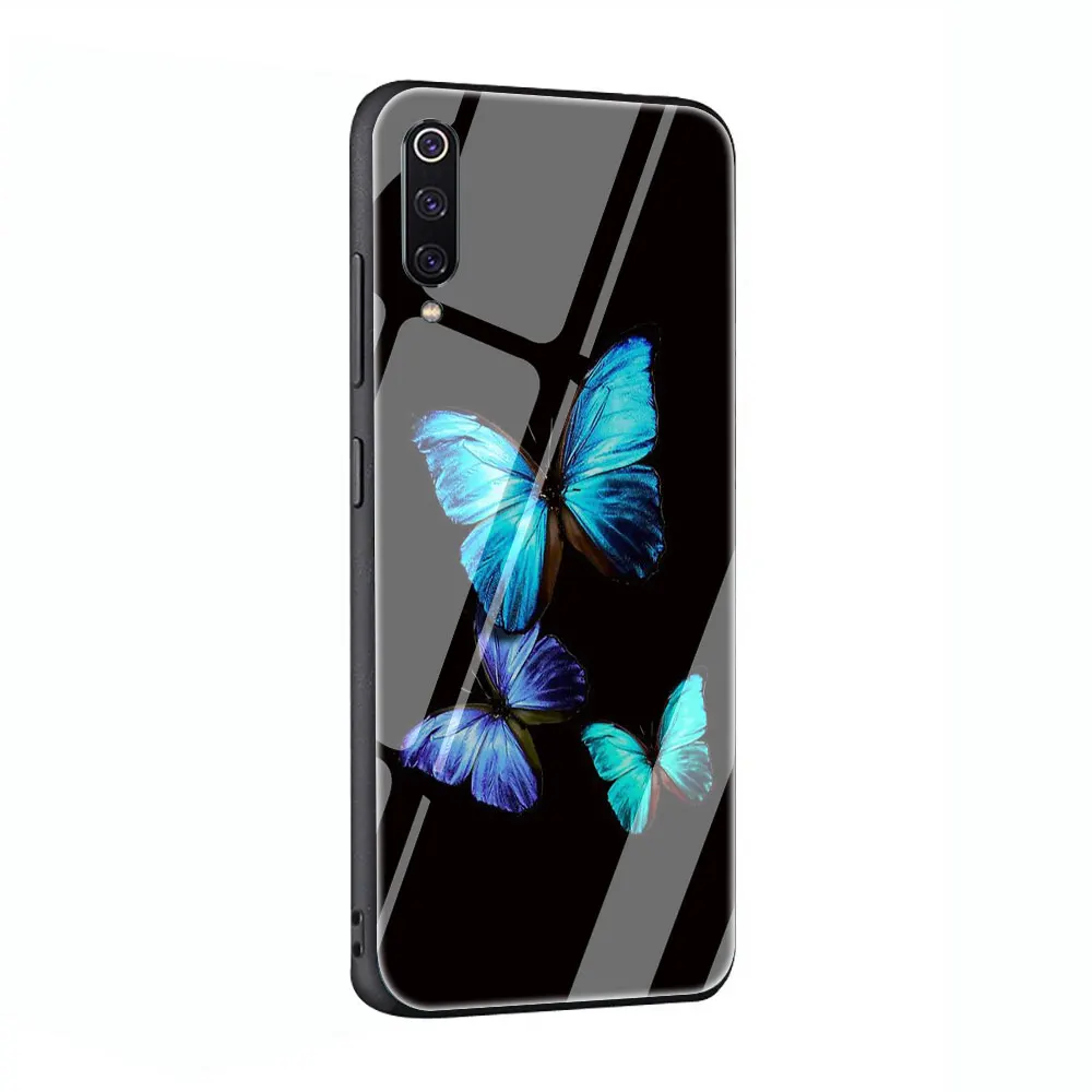 G2 Чехол из закаленного стекла с бабочкой на белых розах для Xiaomi 8 Lite A1 A2 9 Redmi Note 5 6 7 Pro 6A 4X F1 - Цвет: G2