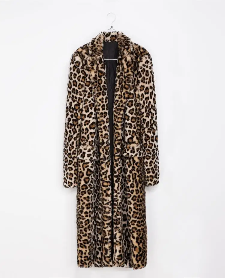 Leopard hot sale fashion Faux fur coat Christmas holiday sexy club celebrity vintage women new style coats wholesale | Женская одежда