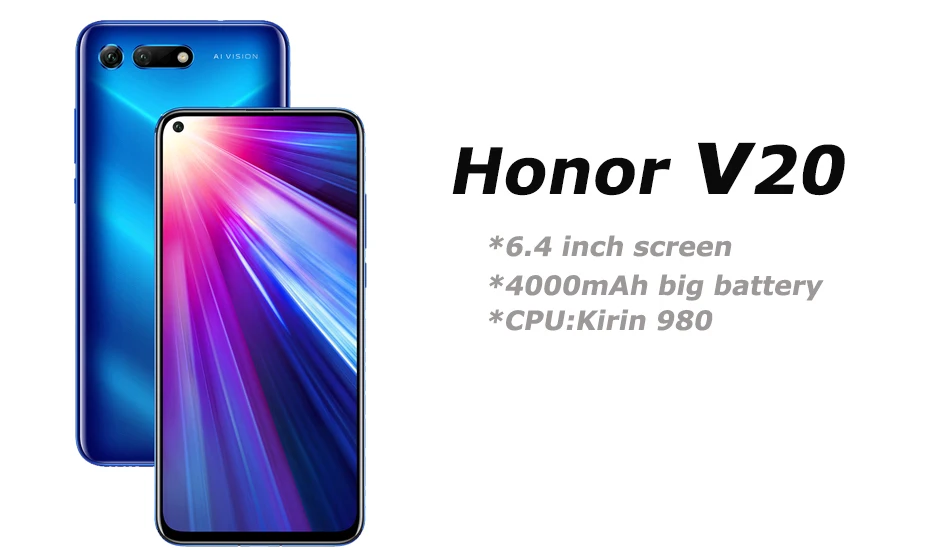 Honor v20 Honor View 20 Link Turbo Смартфон Honor V20 Android 9 Поддержка NFC Быстрая зарядка мобильного телефона