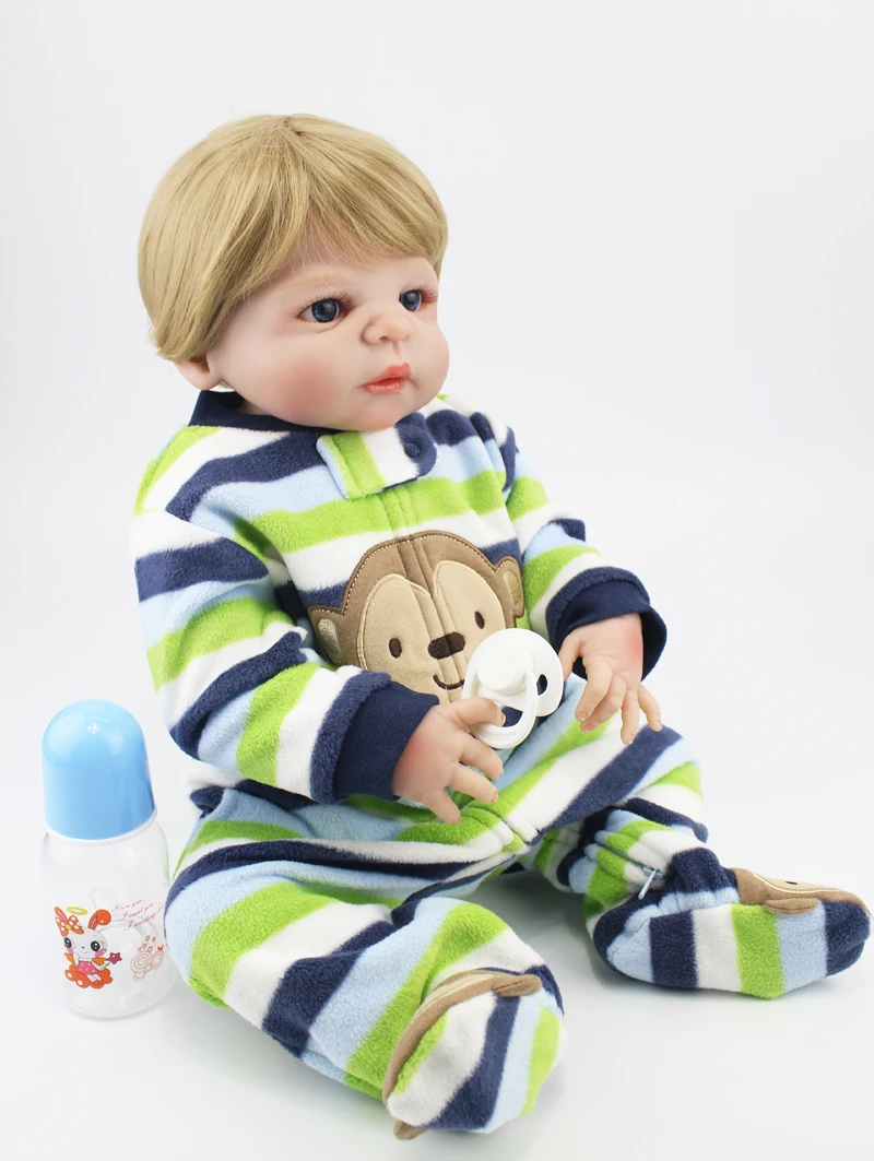 55 см полностью силиконовые куклы Bebe Reborn водонепроницаемый корпус 2" реалистичные виниловые куклы для новорожденных мальчиков светлые волосы Купание игрушки подарок на день рождения
