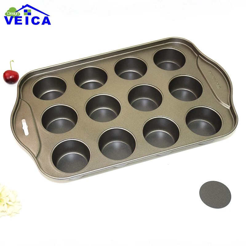 Может Съемный противень для выпечки капкейков из углеродистой стали 12 мини чашек
