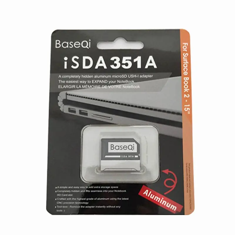 Алюминиевая карта памяти BaseQi для Microsoft Surface Book 2 15 &quot Mini Drive pro duo адаптер macbook air pcmcia