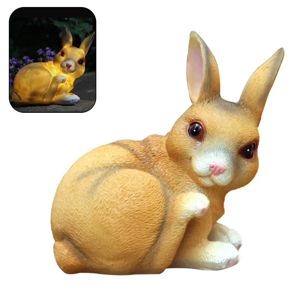 Rabbit В форме милых животных, яркая лампа для лужайки на солнечных батареях для домашних животных, живой светодиодный светильник, лампа для лужайки на открытом воздухе, садовый орнамент, собака, улитка, кролик, сова - Испускаемый цвет: Rabbit