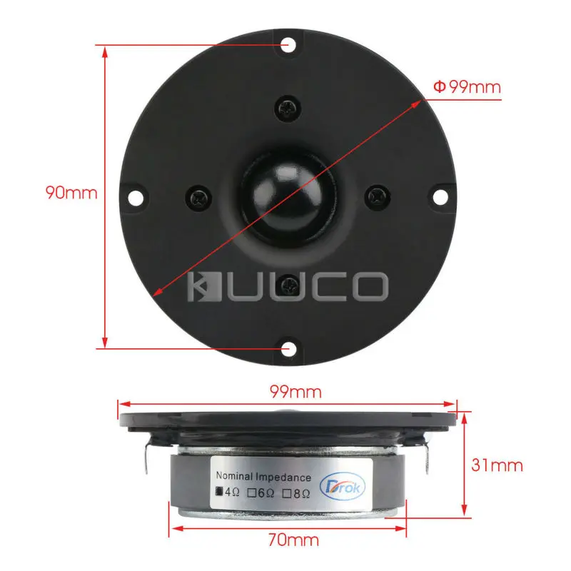 4-inch 4 ohms 20W Tweeter Speaker HIFI Treble Audio Loudspeaker for DIY Stereo Horn PU Edge HT Home Theater | Обустройство дома