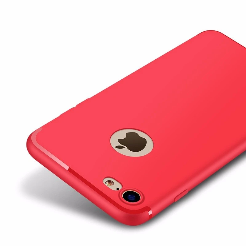 Romiky Red Color Soft TPU Case for iphone 7 6s 6 Plus Matte Rubber Covers Cases Apple Phone Bags Capa Coque | Мобильные телефоны и