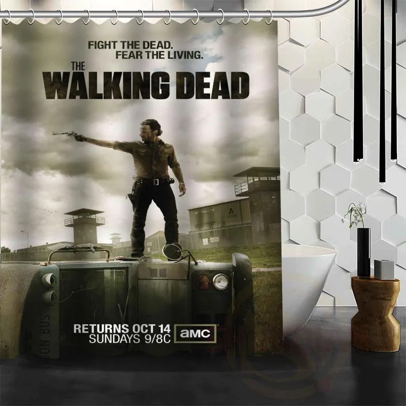 Лучший Хороший пользовательский Ходячие мертвецы ужасный Душ занавес для ванной