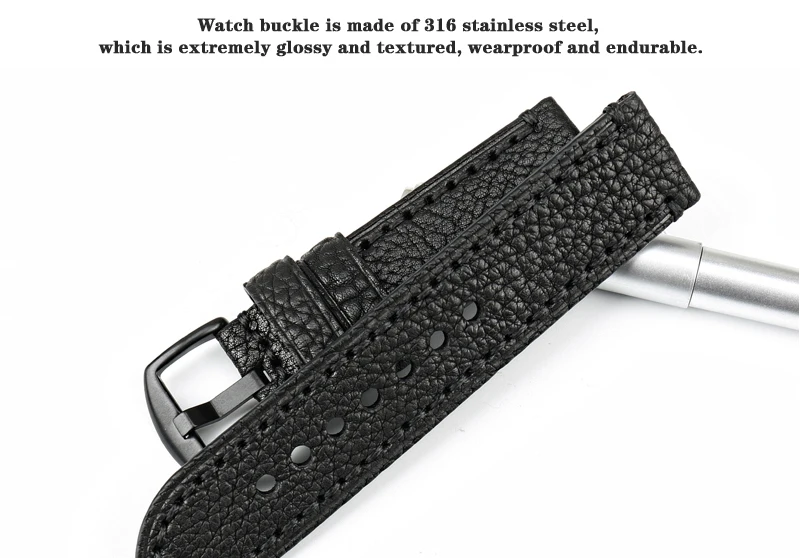 Аксессуары для часов MAIKES, кожаный ремешок для часов LUMINOX HAMILTON, ремешок для часов 20 мм, 22 мм, 24 мм, 26 мм, браслет для часов