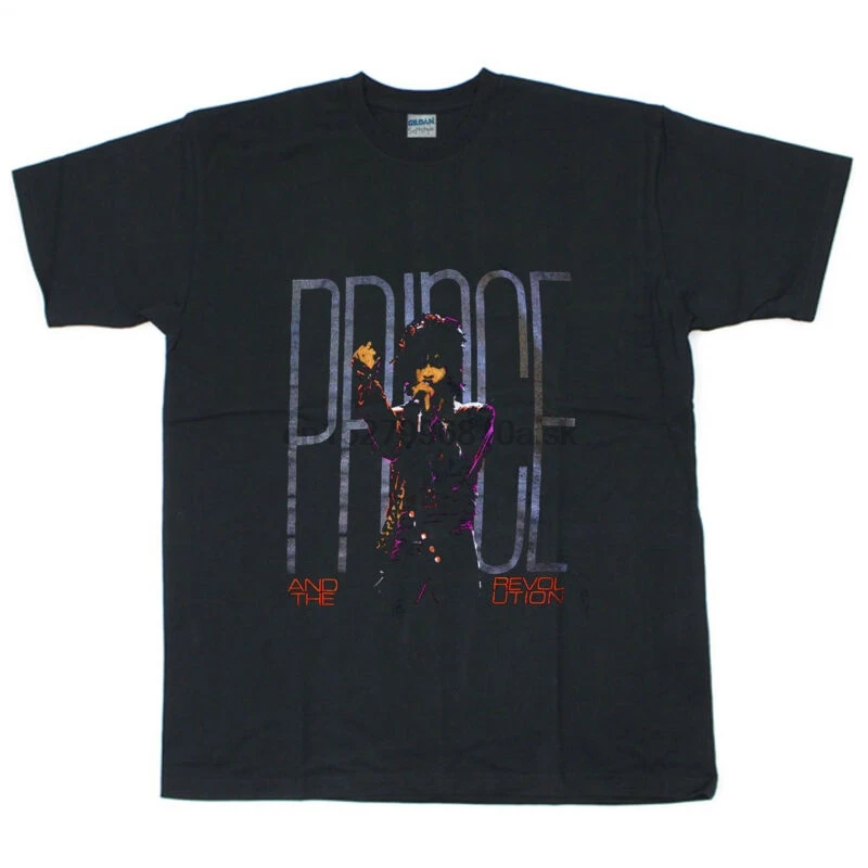 Винтажный принц 1984 революция 1980s фиолетовая футболка с дождем Reprint S 5XL|Мужские