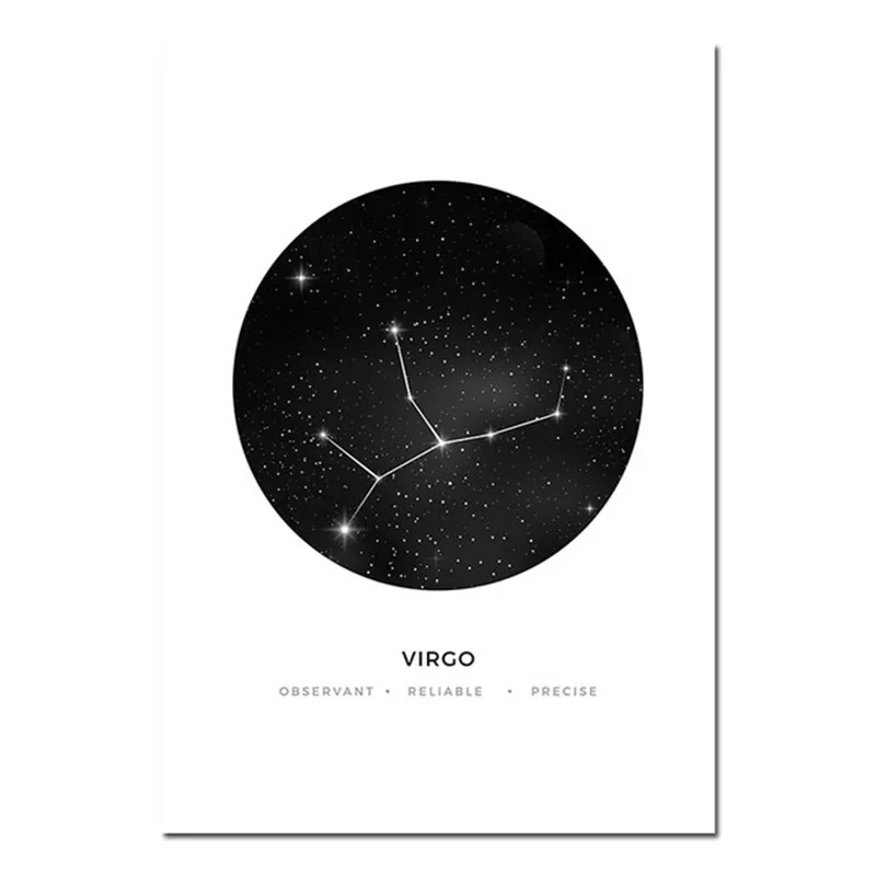 J10 12 созвездий домашний декор Скандинавская Картина на холсте настенное искусство современные абстрактные плакаты и принты минималистичное искусство для гостиной - Цвет: J10