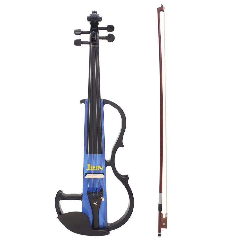 

Full Size 4/4 Electro acoustic Violin Maple Wood Stringed Instrument Ebony Fretboard Chin Rest with Connecting Cable Earphon
