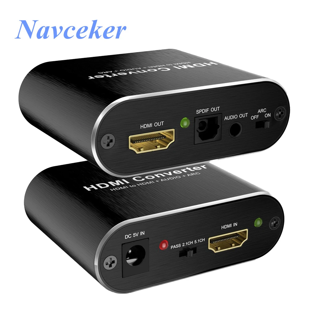 4K HDMI аудио экстрактор сплиттер ARC HDMI аудио экстрактор 5,1 RCA HDMI в HDMI конвертер с оптическим TOSLINK SPDIF 3,5 мм