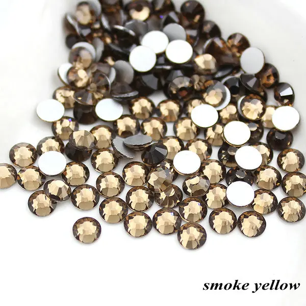 smoked topaz Новая распродажа с украшением в виде кристаллов Цвет SS6(1,9-2,0 мм) горячей фиксации, плоская задняя часть, Стразы 1440 шт. Цвет Фул украшения ногтей Стразы - Цвет: smoked topaz