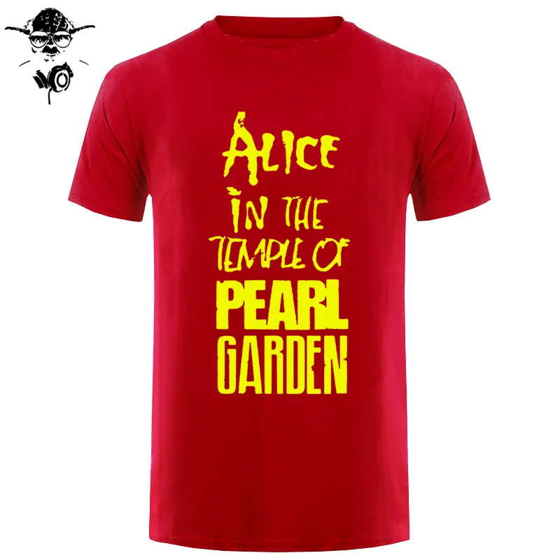 Футболка Alice In Chains, футболка, Алиса в храме жемчужного сада, Мужская модная футболка, летние мужские футболки, футболка с принтом - Цвет: red yellow