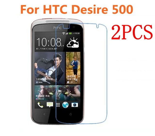 Закаленное стекло для HTC desire 500 2 шт. Защитная пленка стекло|Защитные стёкла и