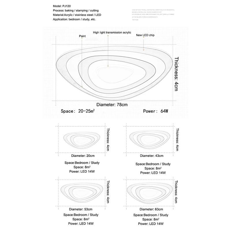 Ультратонкие треугольные потолочные светильники светодиодный лампы для