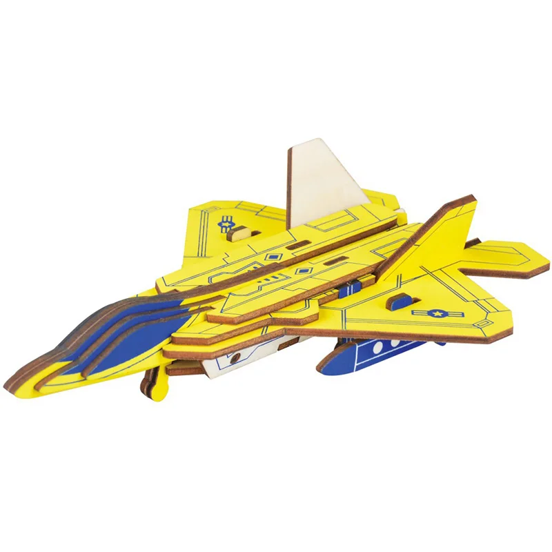Креативный DIY 3D аэроплан головоломка Lockheed Martin F-22 Раптор игра деревянная сборка
