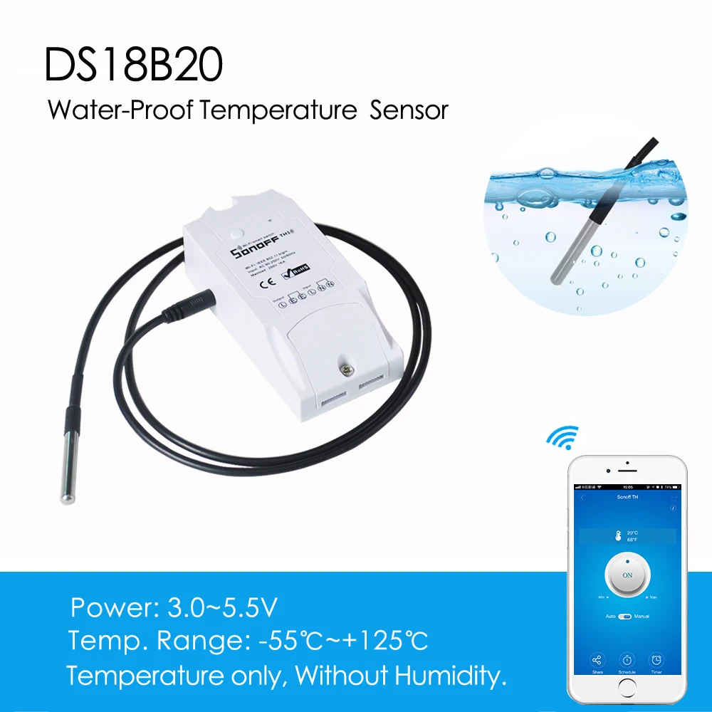 Sonoff TH16 TH10 умный Wifi переключатель 16A 10A с датчиком контроля температуры и влажности умный дом автоматизация