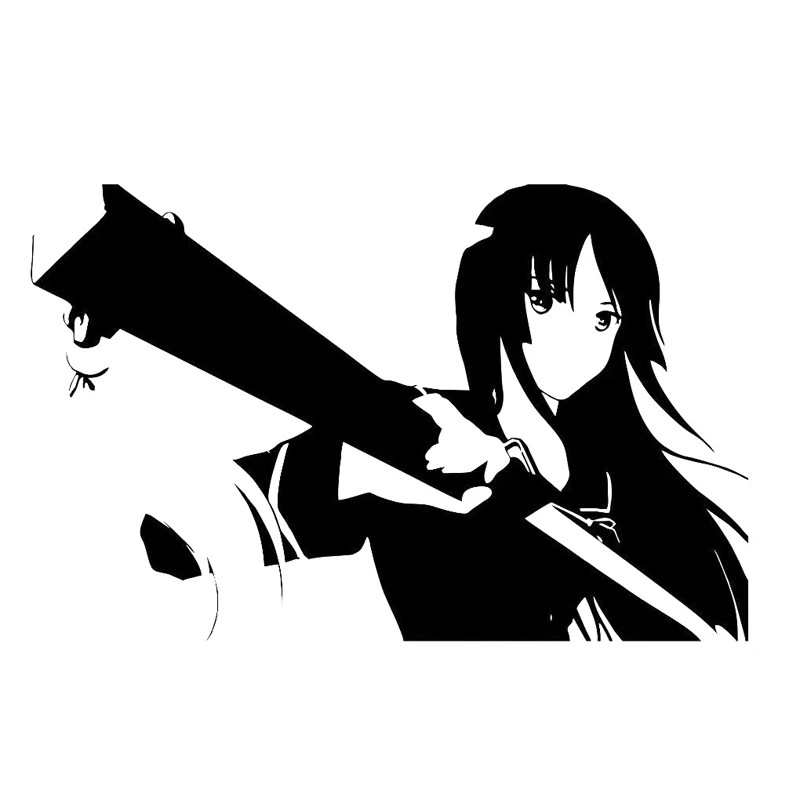 

17.9cm*11.5cm Ninja Girl Woman Cartoon Fashion Decor Stickers Decals Vinyl Black