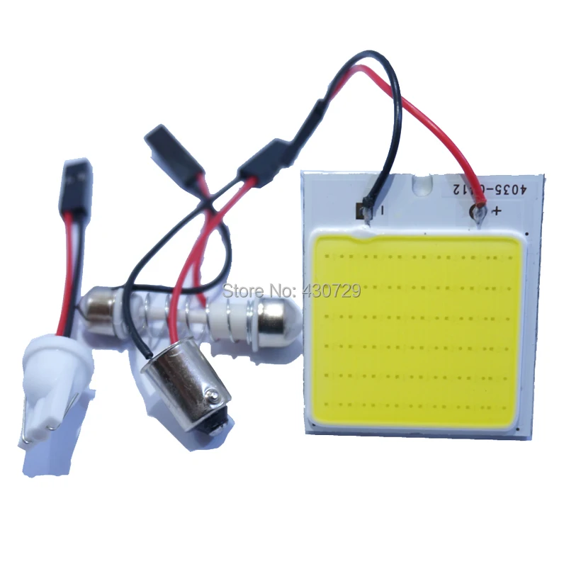Одна штука Белый COB 48SMD чип LED CarLight T10 Festoon BA9S купольный адаптер DC12V автомобильный