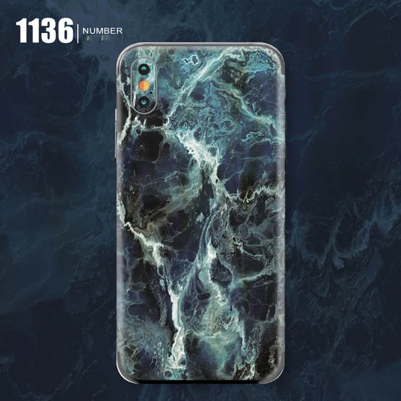 Роскошные мраморные телефонные наклейки для iphone 7 8 X XS цветная пленка задняя крышка чехол Защитная пленка для iphone XS 7 8 Plus(не стекло