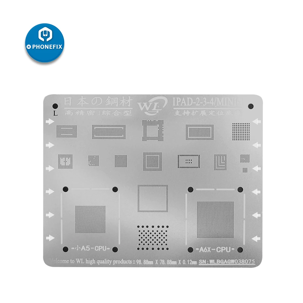 Паяльный шаблон для Ipad 0 12 Mini 1234 2345 мм многоцелевой наборы трафаретов пайки BGA из