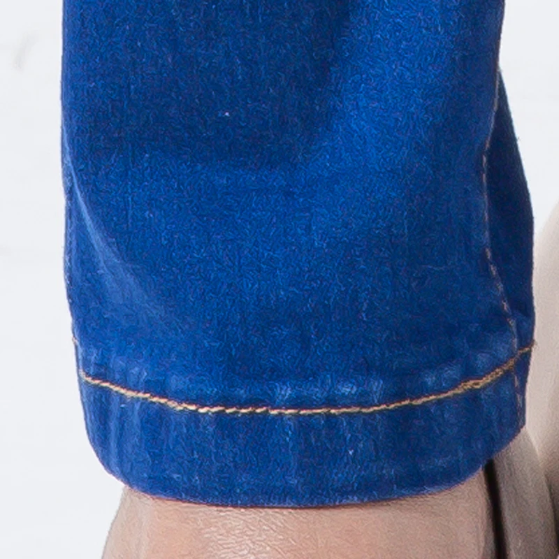 Autumn femme slim straight high waist cotton stretch plus size ladies blue skinny jeans |