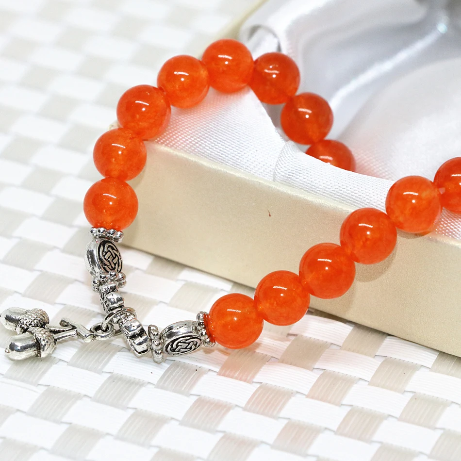 Очаровательные оригинальные оранжевые халцедон нефрит из натурального камня 8