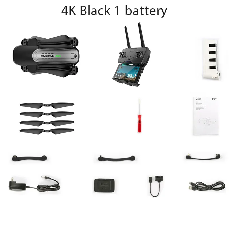 4K 1B Black Hubsan H117S Zino gps 5,8 Г 1 км Складная рукоятка с видом от первого лица в формате 4 K UHD, Камера 3-осевому гидростабилизатору Индивидуальные RC Дрон Квадрокоптер RTF высокое Скорость - Цвет: 4K 1B Black