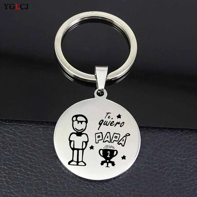 YGLCJ I Love You Father брелок 2020 горячая Распродажа круглый кулон из нержавеющей стали для
