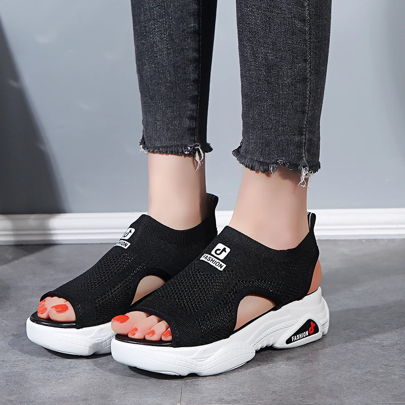 Женские сандалии обувь на плоской подошве дышащая сетчатая удобная для покупок