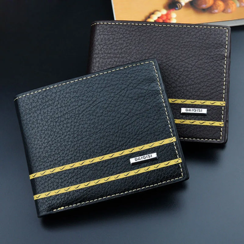 Men Wallets Purse Small PU Fashion Vintage For Credit ID Card Coin Money Holder Popular | Багаж и сумки