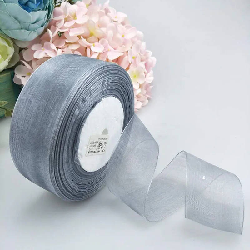 4 см* 45 м лента из органзы для одежды швейная ткань DIY лента для волос Цветы Подарочная упаковка свадебные украшения ленты лента принадлежности для вечеринки