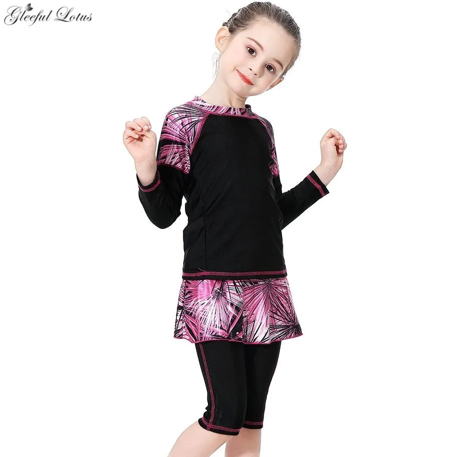 Купальник для девочек мусульманский скромный пляжная одежда Арабская Hajib с