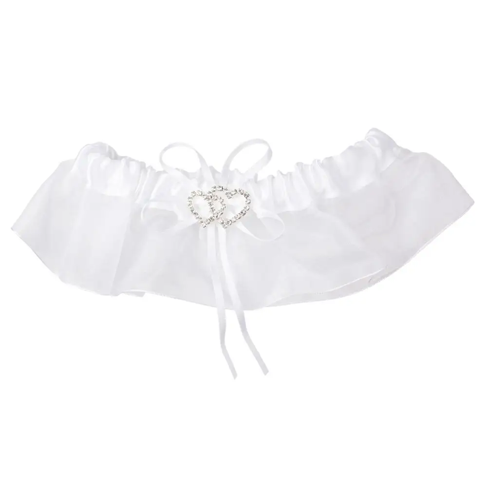 Garter OurWarm белый атлас обручальное кольцо подушку цветок корзина гость книга ручка держатель подвязка Причастие крещение Свадебные украшения - Цвет: Garter