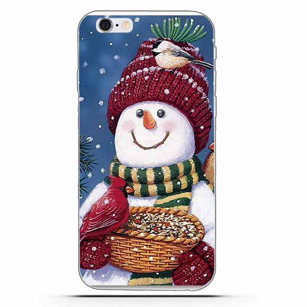 Веселый Рождественский Санта Клаус снеговик S для Huawei G7 Y6 II Y7 Xiaomi Redmi Note 2 3 5 Mi 4 4C 4I 5S