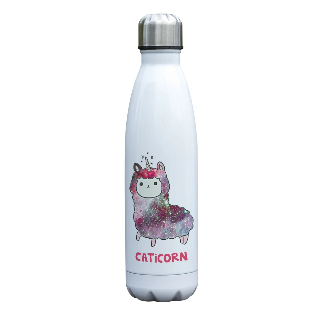 Креативный дизайн Caticorn термос с принтом Единорог тематическая Вакуумная бутылка