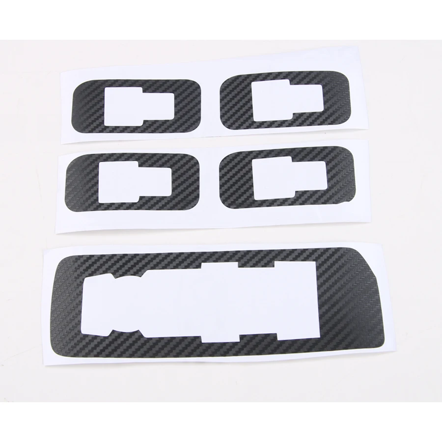 

5Pcs/set Carbon Fiber Black Car Door Armrest Window Lift Button Switch Panel Sticker For Ford F150 2015 2016 2017