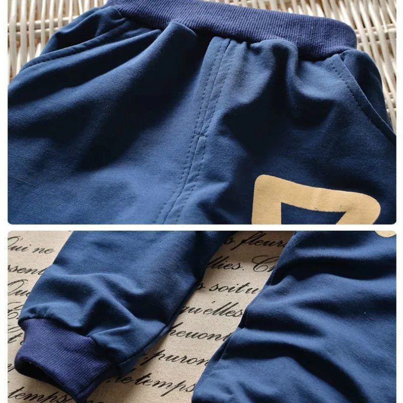 Kids Boy Clothing 2016 New Autumn Children's Private Label Number 7 Sweater Suit Infant Sports Leisure O-neck Two Piece CLS044 | Детская