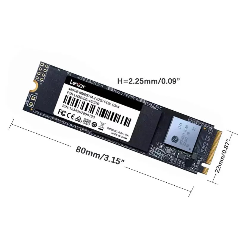 Lexar NM600 SSD M2 M.2 2280 NVME Solid Driver 240 ГБ 480 Гб PCIe Gen3 * 4 для ноутбуков настольных Solido Прямая