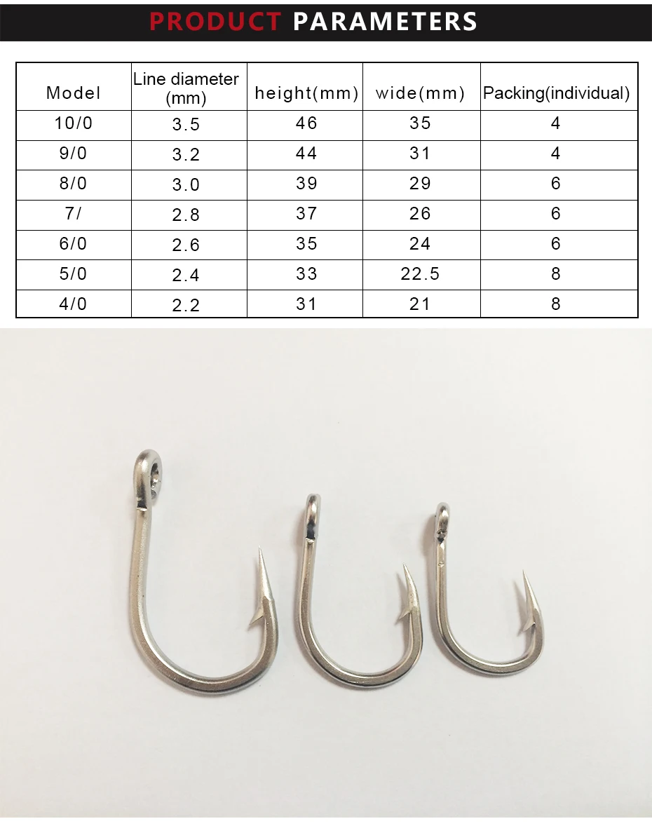 20 штук 8/0 Mustad круглый рыболовный крючок искусственный из нержавеющей стали для