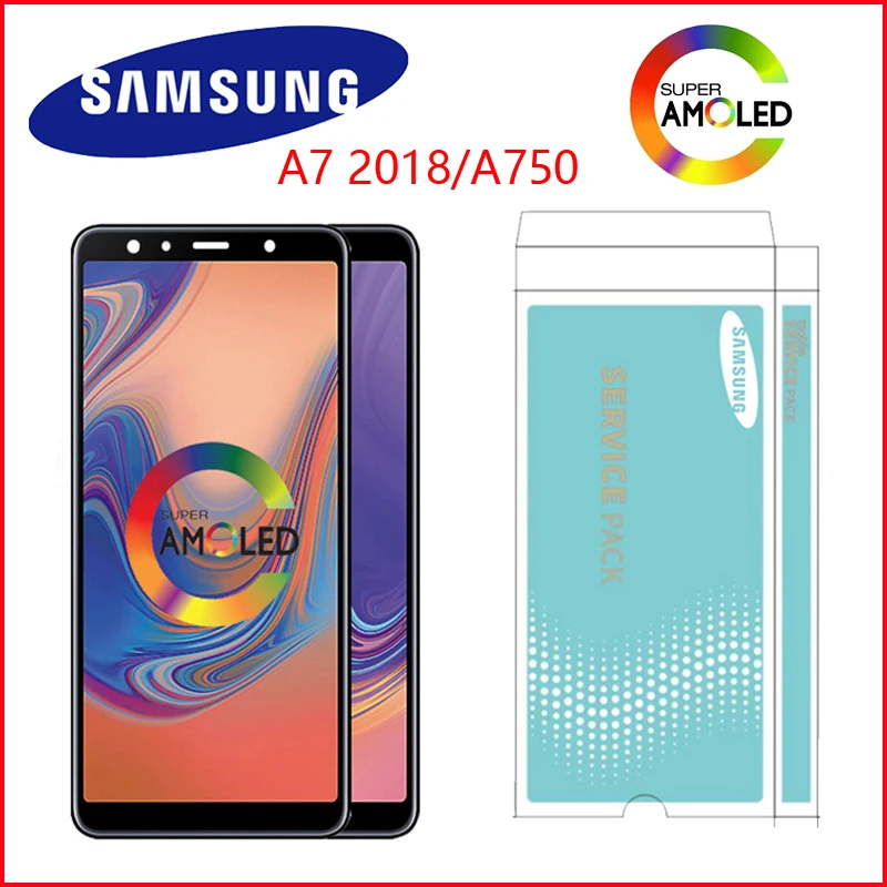6 0 ''Супер AMOLED LCD для Samsung Galaxy A7 2018 A750 SM A750F дисплей с сенсорным экраном в сборе