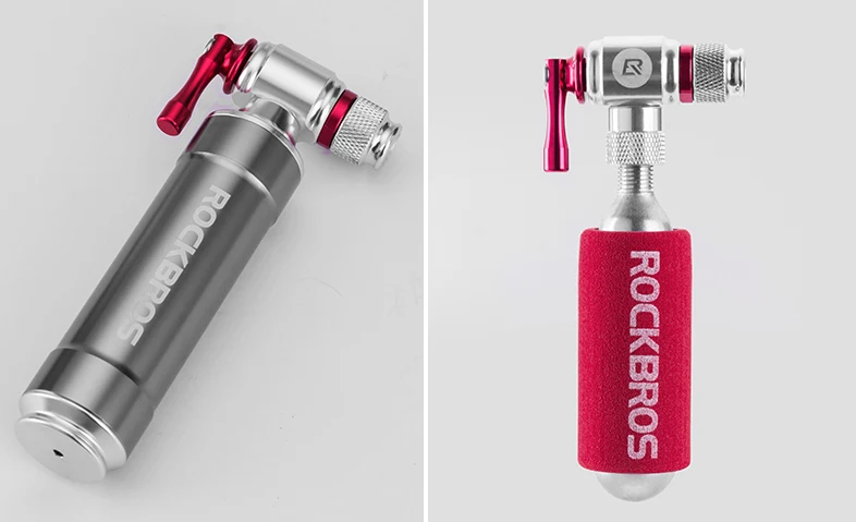 ROCKBROS велосипедный мини-насос портативный сплав CO2 надувной изолированный рукав воздушный насос Велоспорт MTB велосипед мяч насос Аксессуары для велосипеда