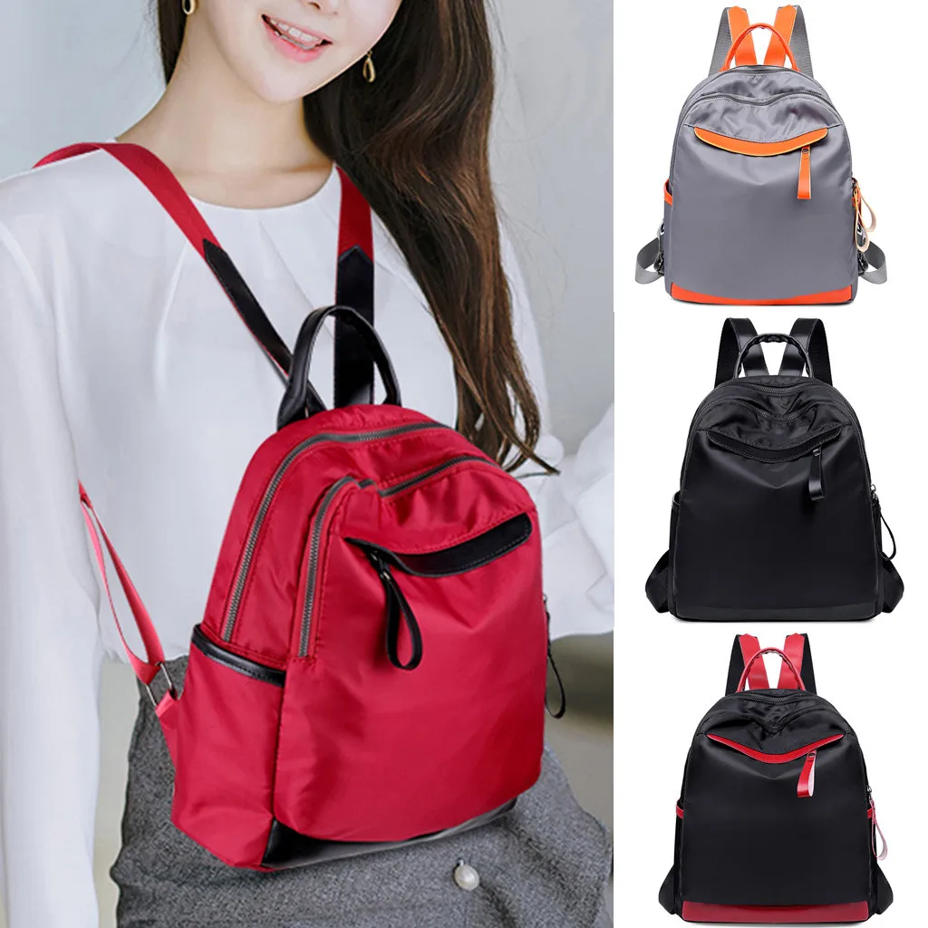 Красный рюкзак школьные сумки для девочек подростков Модный женский простой на