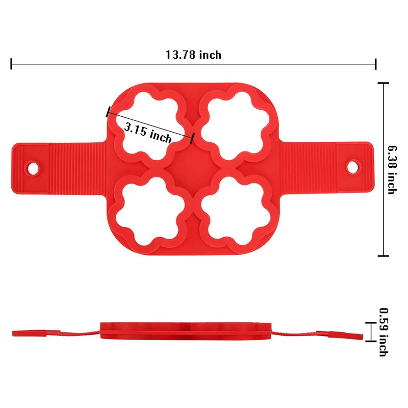 4 отверстия антипригарная силиконовая форма для блинов искусственная яиц